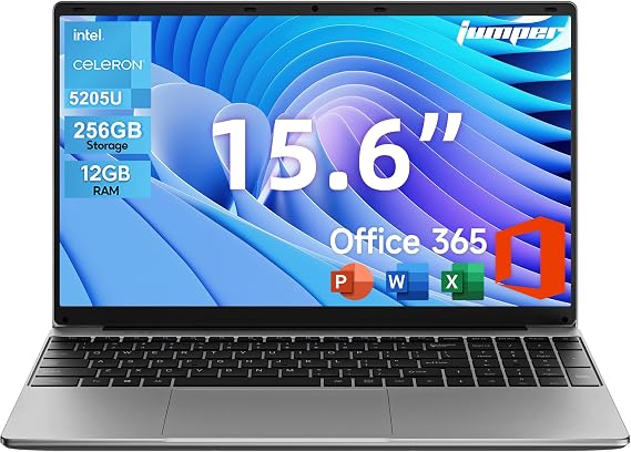 jumper 15.6" Laptop, 1-Year Office 365, 12GB RAM 256GB Expandable Storage