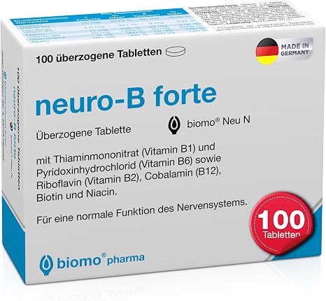 100 Tablets - For Increased Nervous Stress with All B Vitamins to Support the Nervous System Energy Metabolism and Reduce Fatigue