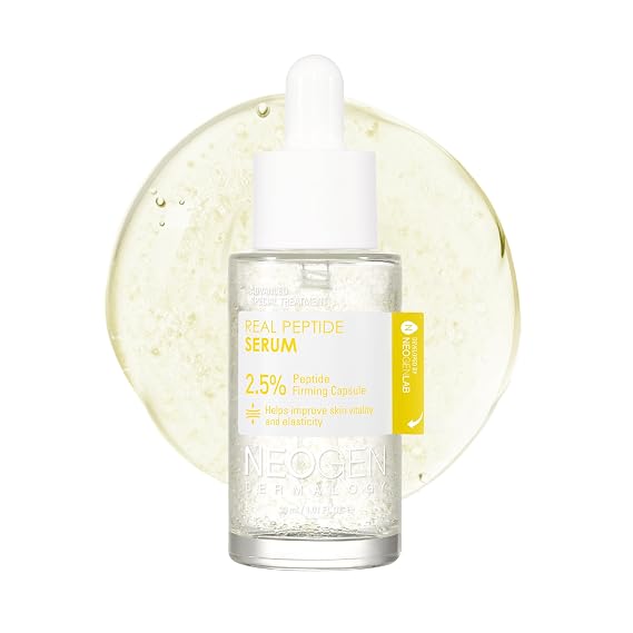 DERMALOGY by NEOGEN Real 2.5% Peptide Serum for Face with Firming Capsule for Skin Vitality, Elasticity, Moisturizing, Lifting, Wrinkle Care 30ml/1.01 FL.oz