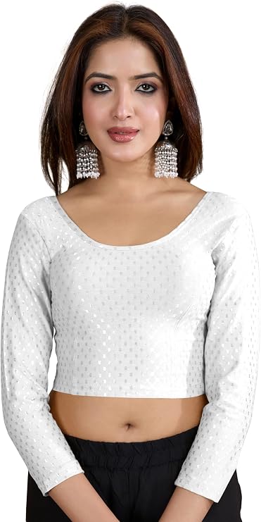 TRENDMALLS Women's Dobby pure Cotton Stretchable Blouse Ready to Wear