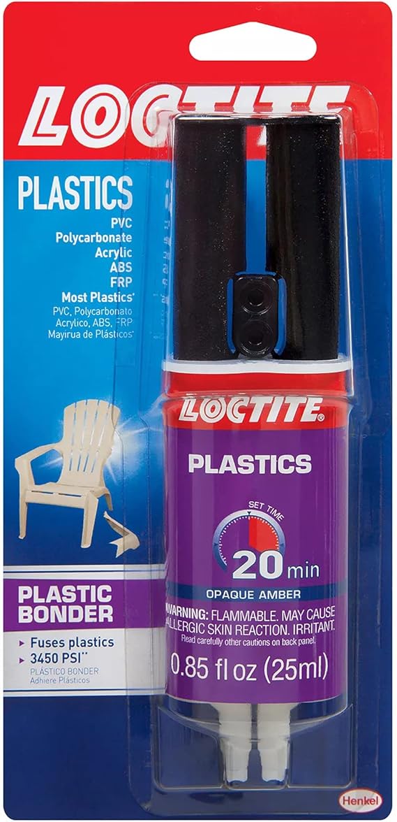 Loctite Plastic Bonder, 0.85 fl oz, Syringe 1 Pack