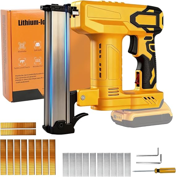 Cordless Brad Nailer for Dewalt, 2 in 1 18GA Electric Nail Gun