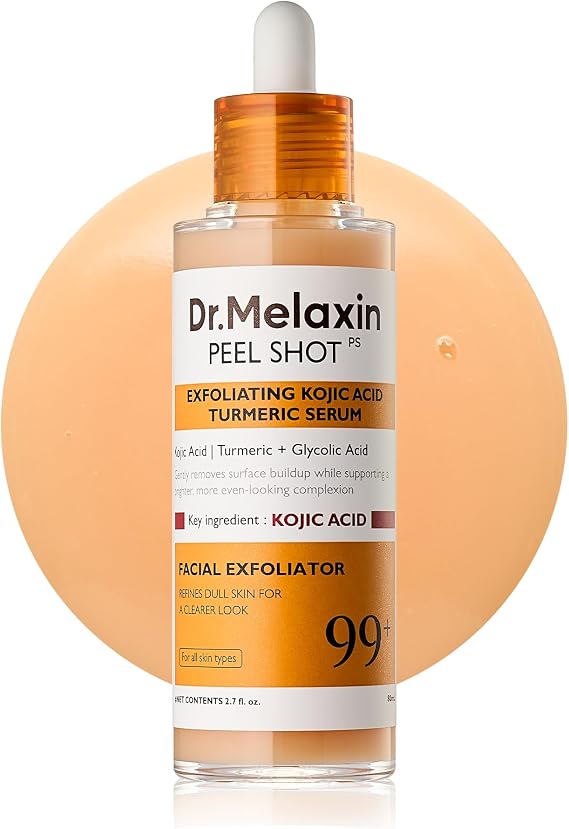 Dr.Melaxin Kojic Acid Dark Spot Corrector Peeling Ampoule – AHA BHA Exfoliating Serum with Kojic Acid & Niacinamide for Dark Spots & Uneven Skin Tone, Korean Skincare 2.71 fl.oz
