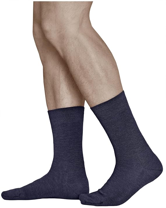 Men's 80% MERINO WOOL Thin Warm Winter Socks (3 PAIRS) Fine Business Dress Everyday Woolen Mid-Calf