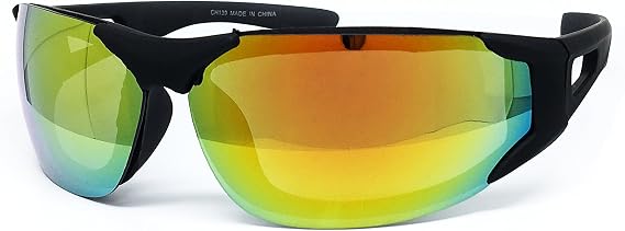 CH139 Sports Sunglasses for Baseball Running Cycling Fishing Golf (Sports, GOLD)