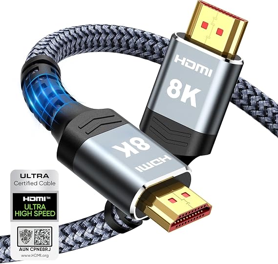 Highwings 8K 10K 4K HDMI Cable 48Gbps 1FT/0.3M, Certified Ultra High Speed