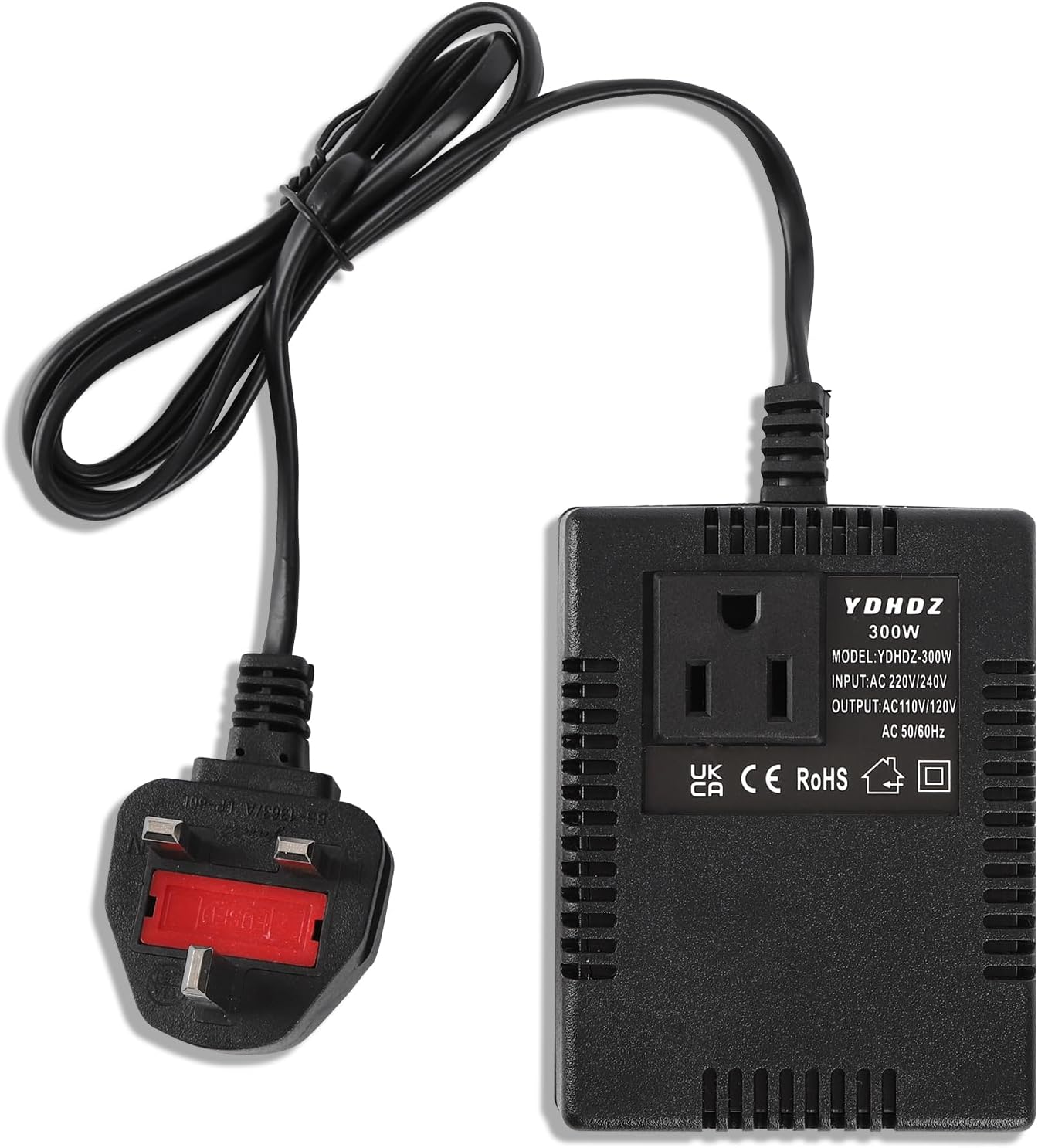 300W Step Down Transformer, 240220 v to 120110v UK Plug Voltage Converter, Travel Power Adapter for WIFI, POS Machine, Power Bank