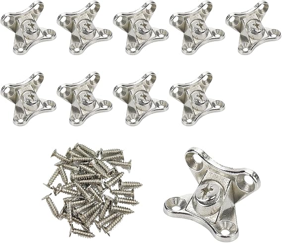 10Pcs Detachable Corner Brace Butterfly Corner Code Plated Silver | Zinc Alloy ,Right Angle Support Shelf Brackets,Zinc Plated Silver,Door, Window ,Chair,Table,Shelf