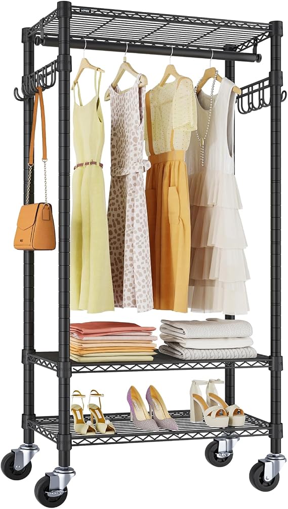 VIPEK R3 Medium Rolling Clothing Rack for Hanging Clothes Portable Closet
