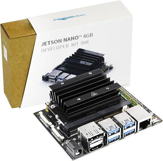 Jetson Nano B01 4GB SUB Development Kit Official AI and Robotics Board, Yahboom ROS and AI Programming Course, Separate Board