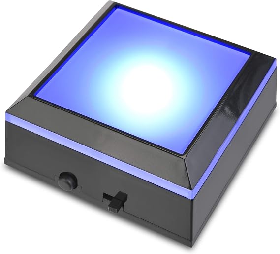 LED Lighted Display Base - Illuminate and Showcase Your Crystal Art, Sculptures, and More! Perfect for Glass, Trophies, and Paperweights - Programmable Color Changing LED - 2.5 Inch Light Base
