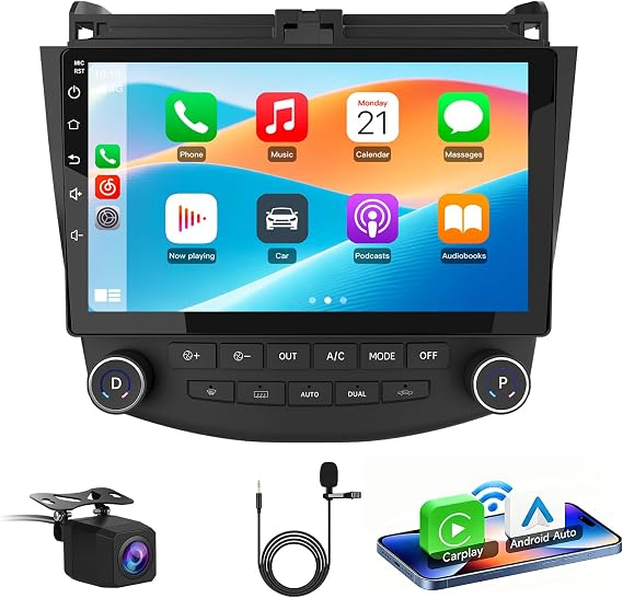 AWESAFE Car Radio Stereo for Honda Accord 7th 2003-2007 with CarPlay 64GB