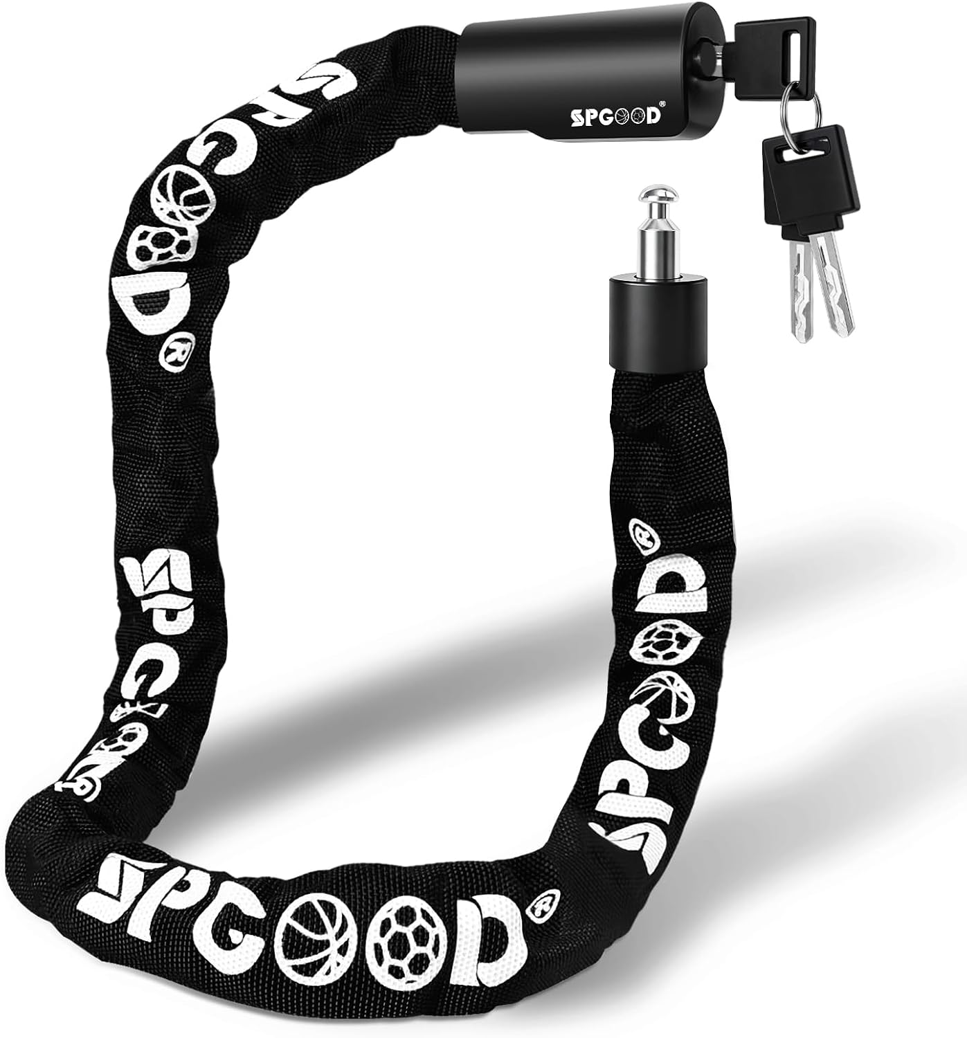 Bike Lock with 3 Keys - 90 cm with 6 mm Steel Chain, Anti-Theft High Security Bicycle Chain Lock with Waterproof Cover for Bicycle, E-Bike, MTB, Motorcycle