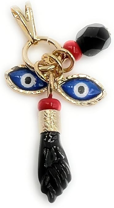 Gold Filled Azabache Pendant Prosperity & Good Fortune Evil Eye Protection Jewelry