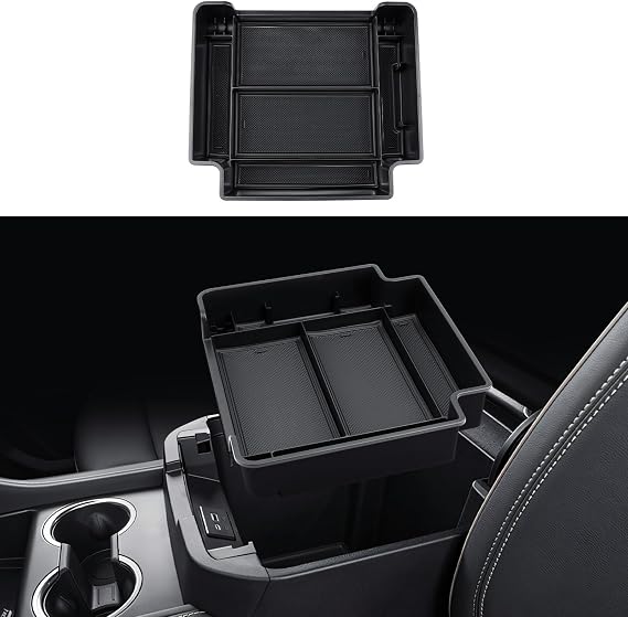 ECOZEN Center Console Organizer For 2021-2026 Chevy Tahoe/Suburban & GMC Yukon/Yukon XL - Armrest Organizer Tray For 2021-2026 Tahoe/Suburban/Yukon Accessories - Not Fit For Power-Sliding Console