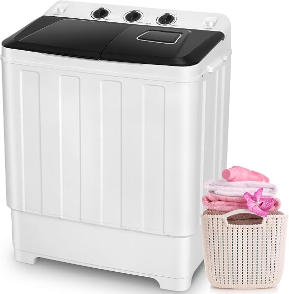 Nictemaw Portable Washing Machine for Apartment, 30Lbs Twin Tub with Pump
