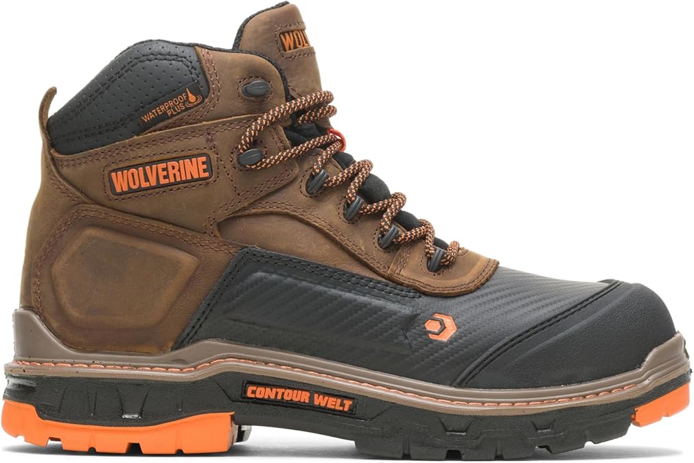 Wolverine Men's Overpass 6" Mid Composite Toe Waterproof Work BootConstruction Boot