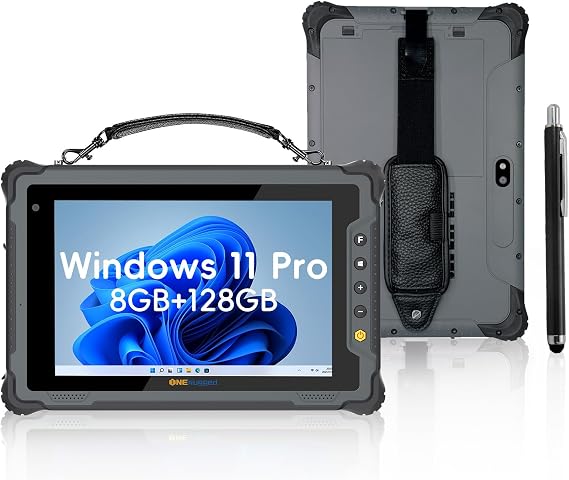 Rugged Tablet M80J, 8 inch with Windows 11 Pro, 8GB+128GB, Celeron N5100, IP65 Waterproof, MIL-STD-810H, 5000mAh, Outdoor Industrial Work PC with 8MP+5MP Camera