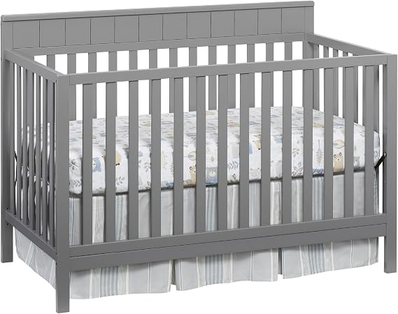 Oxford Baby Logan 4-in-1 Convertible Baby Crib, Dove Gray, GreenGuard Gold Certified