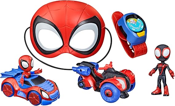 Spidey and his Amazing Friends Super Spidey Set, Role Play Toys, Toy Car Set, Marvel Spider-Man Mask Great for Kids, 3+ Years