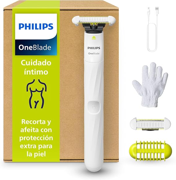 Philips OneBlade Intimate, Intimate Care, Trim and Shave with Extra Skin Protection, Close, Comfortable Hair Removal — No Shaving Completely Flush, Model QP1924/28