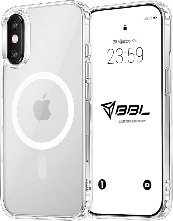 Babilden iPhone XS Max İçin Kılıf Kamera Korumalı Magsafe İle Uyumlu Kablosuz Şarj Özellikli Şeffaf Telefon Kılıfı