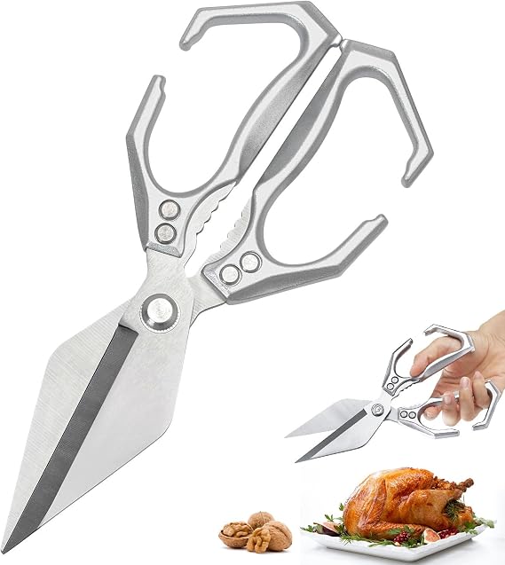 Multifunctional Kitchen Scissors Heavy Duty, Stainless Steel Sharp Scissors All Purpose for Kitchen Use, Cooking Shears for Cutting Food Poultry Meat