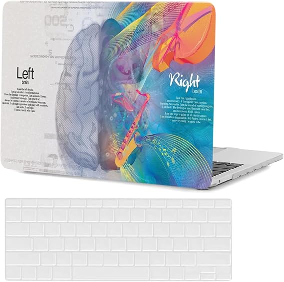 Hard Cover Compatible with MacBook Pro 13 Inch Case 2015 2014 2013 2012 Model A1502 A1425 with Retina Display, Protective Plastic Hard Laptop Shell Case with Keyboard Skin, Left & Right Brain