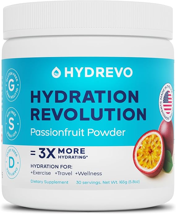 Electrolyte Powder with Amino Acids Drink Mix | Sugar Free, Passionfruit, 30 Servings | High Potassium, Magnesium | Keto Friendly, Non-GMO | Hydration Powder, Hydration Revolution