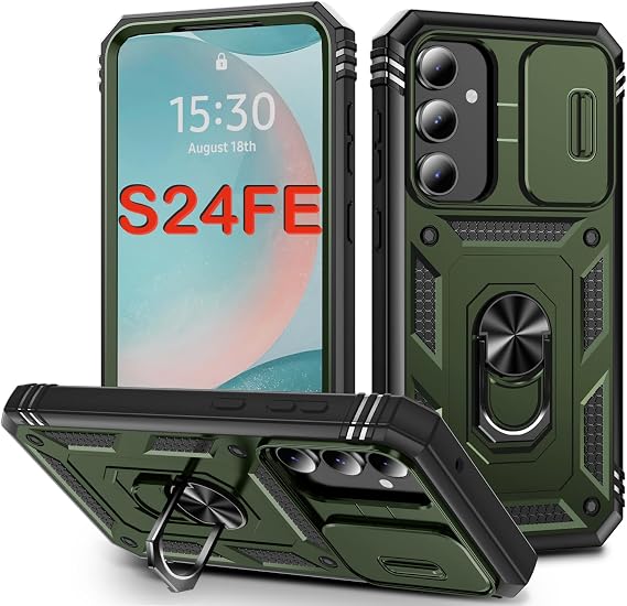 PASNEW Case for Samsung Galaxy S24 FE,Army Green