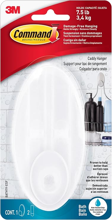 Command Shower Caddy Hanger, 1 Caddy, 2 Strips