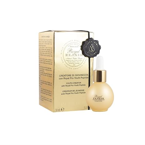 Perlier Royal Elixir Youth Creator Serum, 1 oz, Anti-Aging Booster Concentrate, Enhances Elasticity & Collagen, Hydrates & Nourishes, Targets Uneven Tone & Wrinkles, Youth-Reviving Formula
