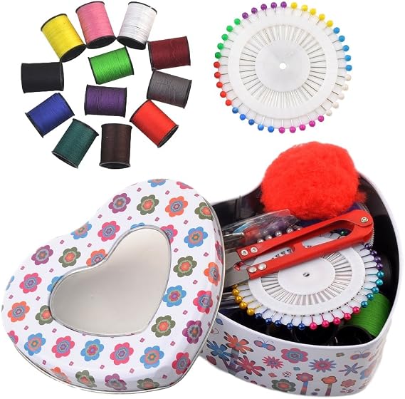 eZthings Professional Sewing Supplies Variety Sets and Kits for Arts and Crafts (Heart)