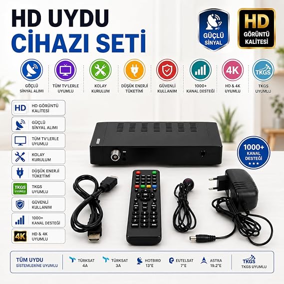 TÜrksat 4a Hazir YÜklÜ Sirali BÖcek Mİnİ Uydu Alicisi Hdmi