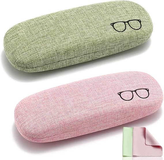 2pcs Hard Shell Eyeglasses Case, Glasses Case For Women, Glasses Cases For Men, Spectacles Case, Sunglasses Case, Hard Glasses Case, Glass Case,for Glasses Storage