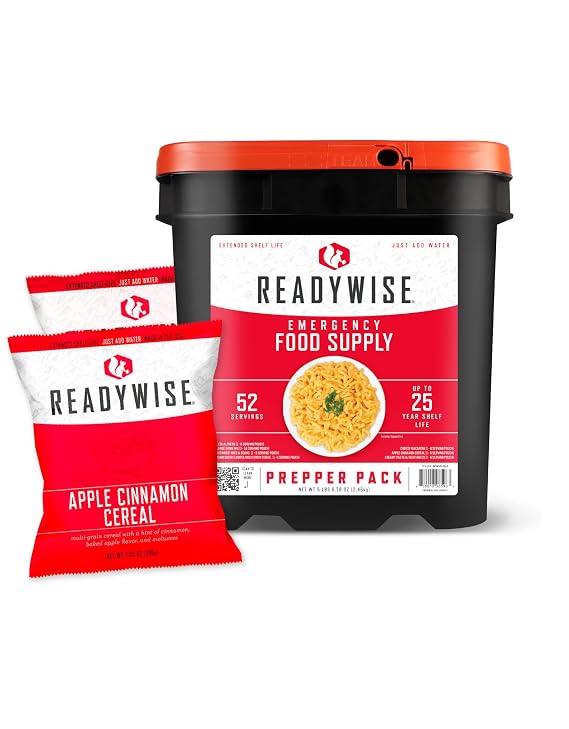 READYWISE Emergency Food Survival Supply Prepper Pack Bucket, 52 Servings