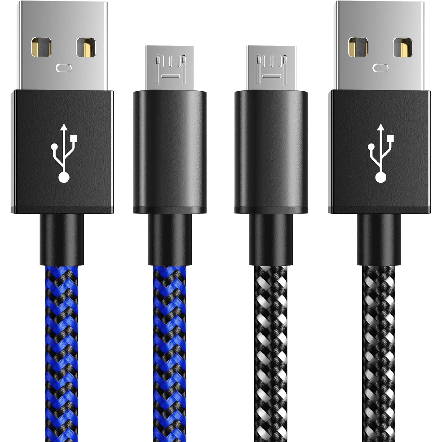 PS4 3M Nylon Braided Long Micro USB Charging Cable Sync Charger Lead, 2 Pack - Compatible for Sony Playstation 4, PS4 SlimPro, Xbox OneOne SX Controller
