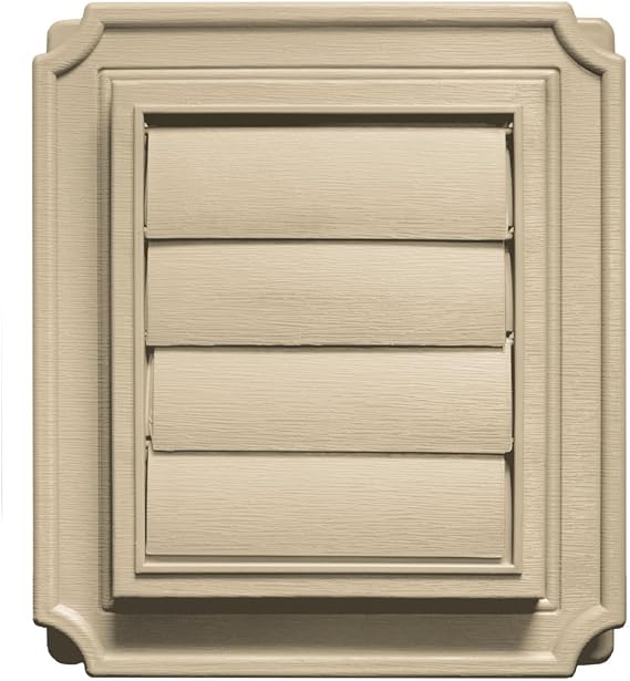 Builders Edge 140137079013 Scalloped Exhaust Vent 013, Light Almond