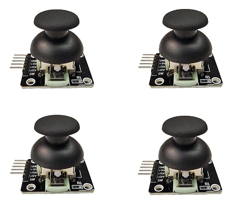 Joystick Module for Arduino, ESP32, ESP8266, Raspberry Pi - Analog Control Stick with Push Button - 4 Pieces - DIYables