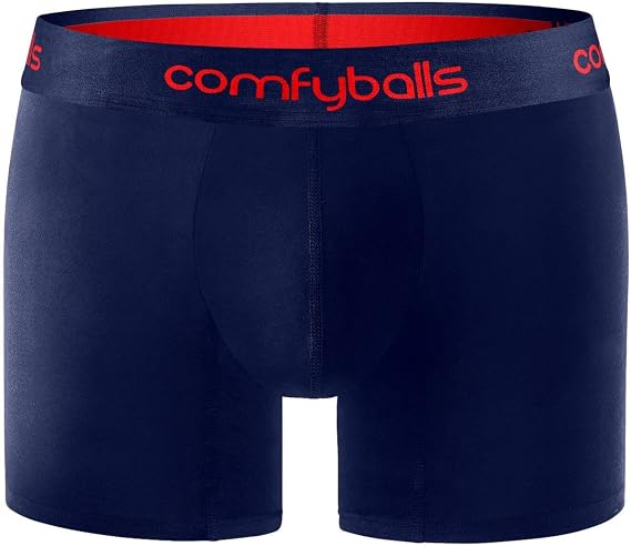 Navy/Racing Red Performance Long Boxers by Comfyballs