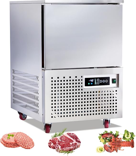 Commercial Blast Chiller 3 Trays, Shock Freezing Blast Chiller & Freezer Heavy Duty, Flash Freezer for Ice Cream, Seafood, Desserts, Meat-Lowest Temperature -40C