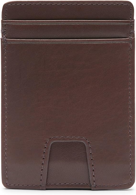 Leatherology Men's Slim Utility Card Wallet with Thumb Tab - Mahogany