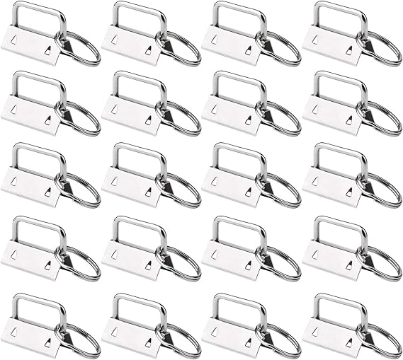 HRLORKC 50 Sets Key Fob Hardware Key Fob Keychain Wristlet with Split Ring 1 Inch