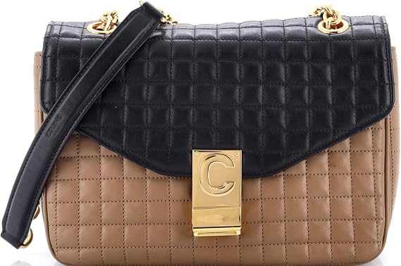 Pre-Loved C Bag Quilted Leather Medium, Black