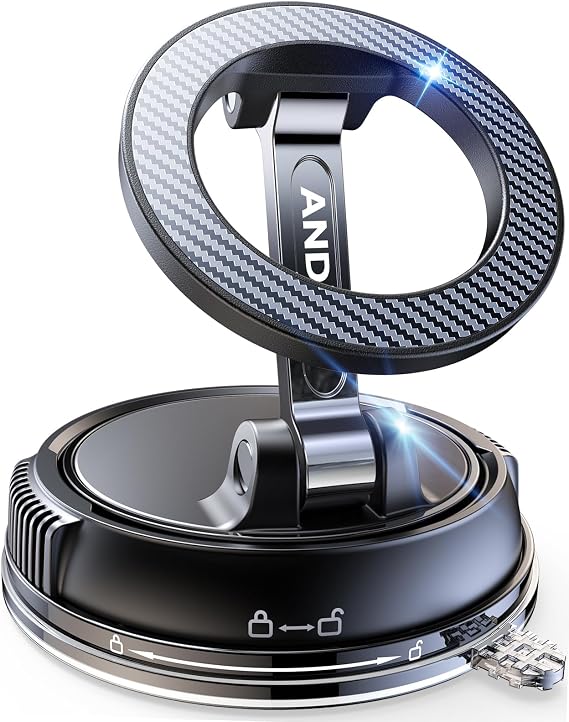 ANDERY Car Phone Holder for Magsafe [78+LBS Strongest Suction & 2400gf Strongest Magnetic] 360 Adjustable Car Phone Mount, Phone Holders for Your Car for iPhone 18-12 Pro Max Air Plus (Carbon Fiber)