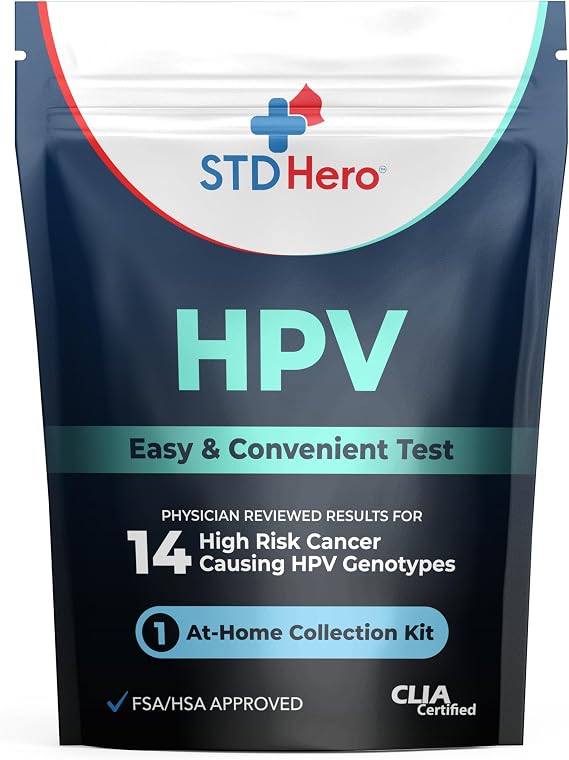 STD Hero At-Home HPV Test Easy & Convenient Human Papillomavirus Screening for Men & Women, Quick Results for HPV Detection and Early Awareness