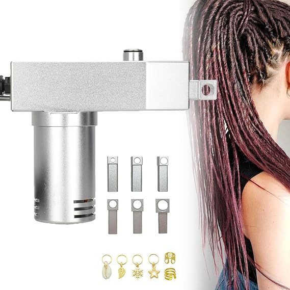 Dreadlock Maker Machine, Hair Braiding Machine with 6 Head, Electric Handheld Portable Dreadlock Maker Crochet Machine for Black Women, Easy to Use