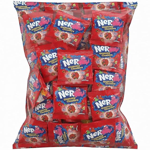 Gummy Cluster Treat Size Bags - 5 LB - Bulk Individually Wrapped- Gummy Coated in Iconic Candy - Clusters - Queen Jax Candy - Gummy Clusters Bulk