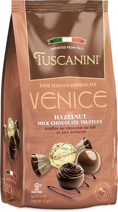 Tuscanini Fine Italian Hazelnut Milk Chocolate Truffles, Venice, 153g | Gourmet Italian | Premium Gift | Perfect for Holidays & Celebrations