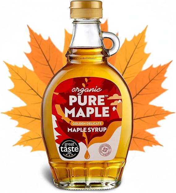 Pure Maple 100% Canadian Organic Maple Syrup, Golden Delicate 312g